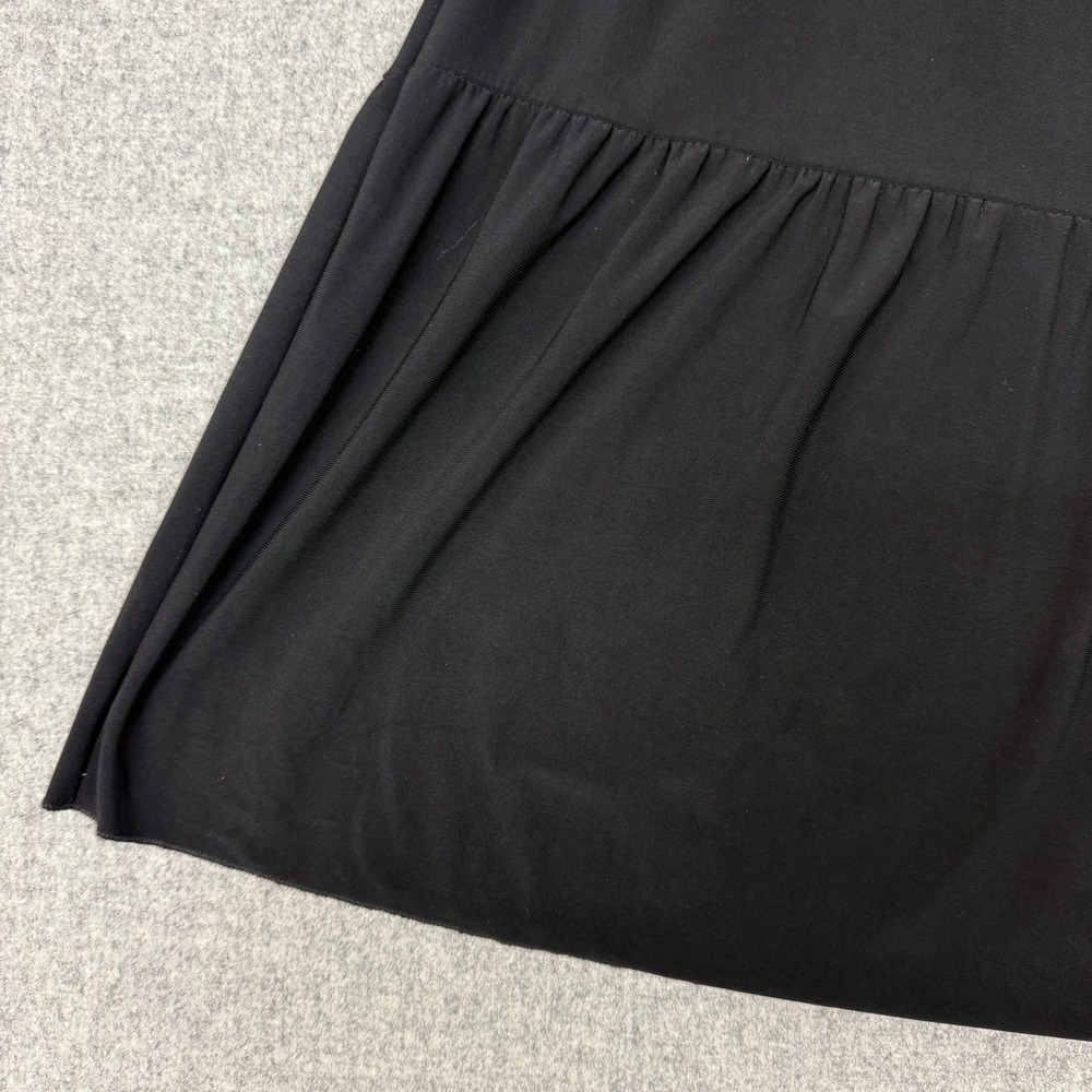 Claudia Richard Tiered Maxi Skirt 1X Black Elastic Waist Stretch Jersey USA Made - Picture 6 of 9